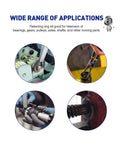 Premium 300 Pcs 65Mn Steel High Elastic Retaining Rings Set Black Oxide Anti Rust shown in machinery applications for gears and pulleys.
