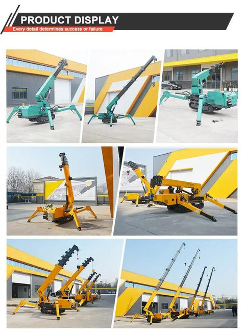 Heavy Duty Crawler Crane 5 Ton With Hydraulic Telescopic Boom Foldable Design 360 Degree Rotation And Electric Lifting Winch