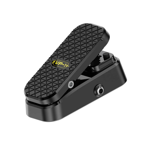 Volume Expression Pedal 2 In 1 For Guitar Bass And Synth, Silent Buffer, Durable Metal Chassis, angled view with textured grip