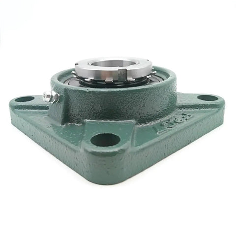 Solid Cast Iron Mounted Bearing Unit Fits Kf207 Uk207 H2307 F207 Four Bolt Flange for heavy machinery, green cast iron base