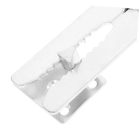 Close-up of Heavy Duty Sectional Sofa Connector Brackets For Couches And Modular Furniture With Solid Steel Fasteners.