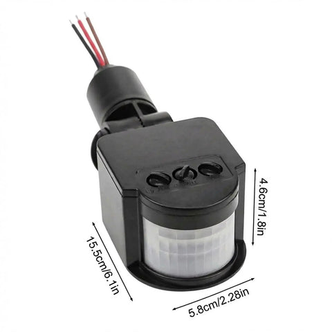 4 Pack IP65 Outdoor Motion Sensor Controller 12V DC With Adjustable Sensitivity And Delay Timer For Security And Area Lighting Systems, Anti Pet Immunity Up To 25 Kg 140 Degree Horizontal By 90 Degree Vertical Coverage Cold Weather Ready, black wired sensor
