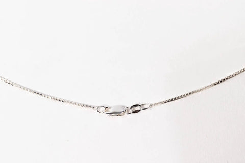 Close-up of 18 Inch 925 Sterling Silver Box Chain Necklace 1.2mm Wide With Lobster Clasp Made In Italy Dope Everyday Jewelry