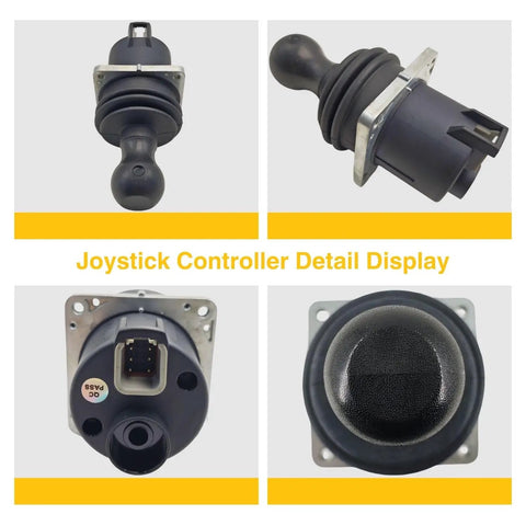 Heavy Duty Single Axis Joystick Controller Replaces 101175 And 101175GT With 62391 front and rear view display on a gray background.