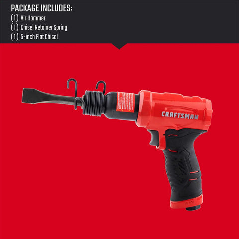 Heavy-Duty Air Hammer Workhorse With Medium Stroke For Demolition And Auto Repair, 2,800 BPM, Anti-Slip Handle, flat-blade chisel