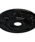 Vienna Black Pearl Ceiling Medallion, 20 Inch Outer Diameter, 3.5 Inch Inner Diameter, 1.5 Inch Projection, 6.5 Inch Canopy