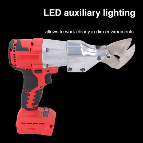 Super Cool Brushless Electric Metal Shears Cordless Power Tool For Steel Sheets Up To Two Mm Thick Battery powered cutter with LED