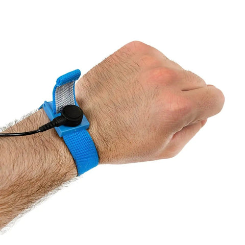 Blue Fabric ESD Wrist Strap With 6ft Ground Cord Ambidextrous Soft Band Your Go-To Grounding Gear With 1 Meg Ohm Resistor
