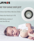 Garage Door Hardware Kit With Nylon Rollers Hinges Top Brackets And Seven Foot Cable Rope For Sixteen By Seven And Eighteen By Seven Double Doors Durable And Quiet Replacement With Reinforced Nylon Rollers And Rust Resistant Hardware