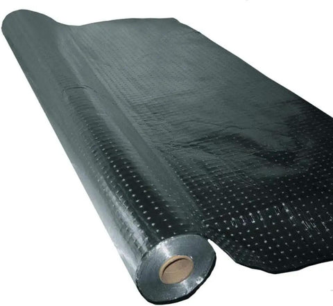 No Sweat Summer Cooling Radiant Barrier Insulation Roll Double Sided Perforated Aluminum Foil Heat Shield For Attics 4 Feet By 1000 Feet, unrolled view.