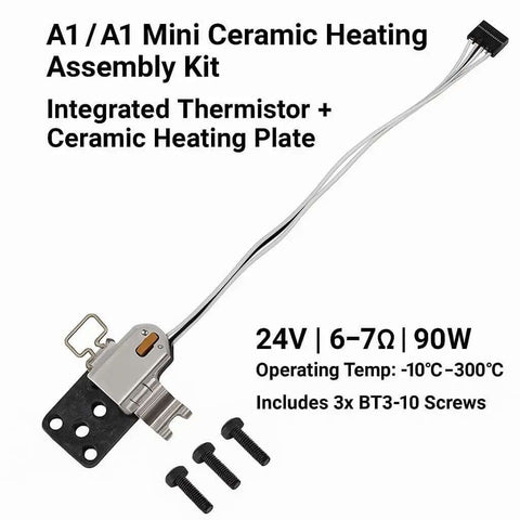 Upgraded Hotend Heating Assembly Replacement For A1 And A1 Mini 3D Printer with heating block and sensor displayed