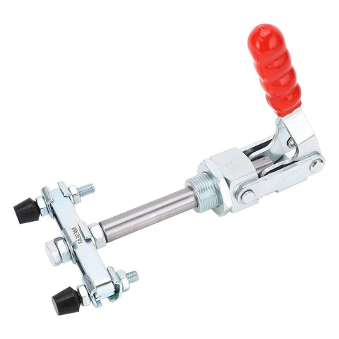 Ultimate Double Ended Iron Push Pull Clamp For Welding Jobs And Metal Shaping Tasks Offers Secure Grip With Adjustable Rubber Heads For Vertical Or Horizontal Use In Any Heavy Duty Shop Setting.