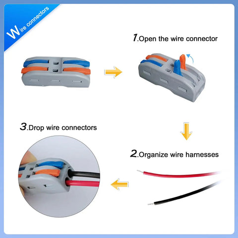 Step-by-step guide to using wire connectors for organizing wire harnesses in the Beast 12V 24V DC Motor With Round Shaft And Cable Connector CW CCW 30W
