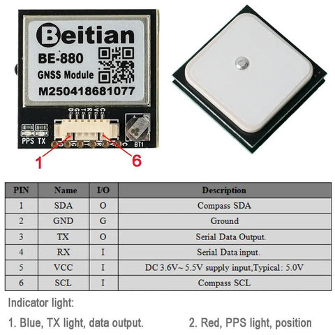 BE 880 GPS Receiver Module With Compass For Arduino FPV Flight Control 10th Chip 115200bps 1Hz Replace BN 880 GPS