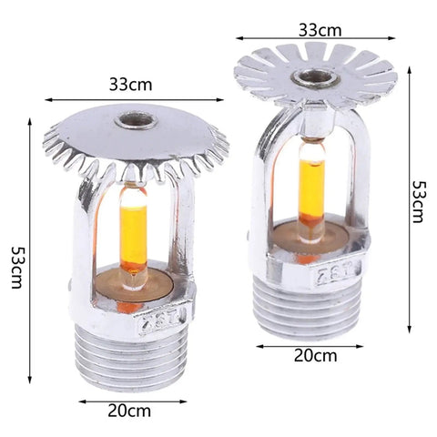 Straight Up Quick Response Fire Sprinkler Head With 57C Trigger Side Hidden Mount and Vertical Downward Spray, 53cm height.