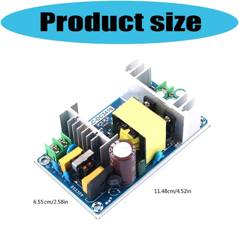 Switching Power Regulator Module With Over Current And Short Circuit Protection For 180W 36V Industrial Use Great For Pro Shops Makers And Small Equipment In Tight Spaces With Stable Efficient Power, 11.48 x 6.55 cm board