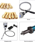 Five Piece Copper Drill Chuck Collet Bits Set 1mm For Dremel Rotary Tools, shown with hoses, hanging mills, electric grinders