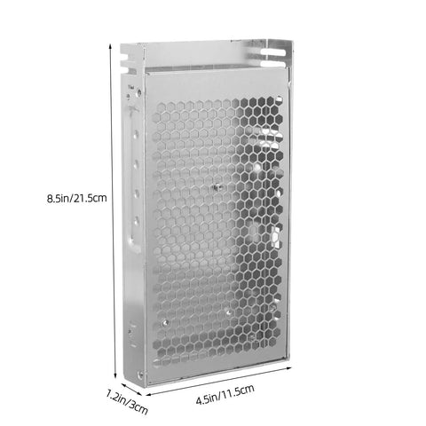Rugged Aluminum Power Supply Enclosure Box Built Tough For Industrial Use Compact Design Easy Install Switching Power Supply Case For DIY Projects And Heavy Duty Industrial Environments. 8.5 x 4.5 x 7.2 in aluminum enclosure with honeycomb vents