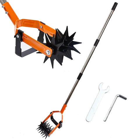 Beast 72 Inch Rotary Cultivator With Long Adjustable Handle, star-shaped rotary head, included wrench and hex key