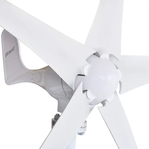 400W 12V Wind Turbine Kit With Five Blades And Charge Controller For Marine RV Or Home Use, close-up of blades and hub