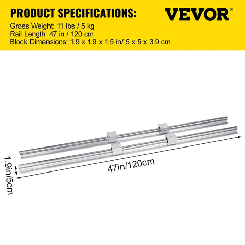 heavy duty linear rail kit for CNC SBR20 1200mm with SBR20UU bearing blocks