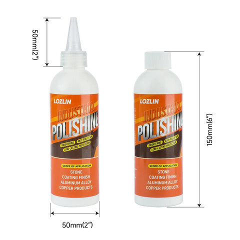Pro Grade Granite Marble Quartz Countertop Polishing Paste And Stainless Steel Scratch Remover, two 150mm bottles for stone polishing.