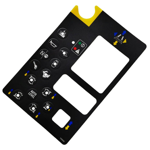 Top Shelf Heavy Duty Replacement Decal For Genie Scissor Lift Platform Control Panel 82417 82417GT showing control buttons, size 330x220mm.