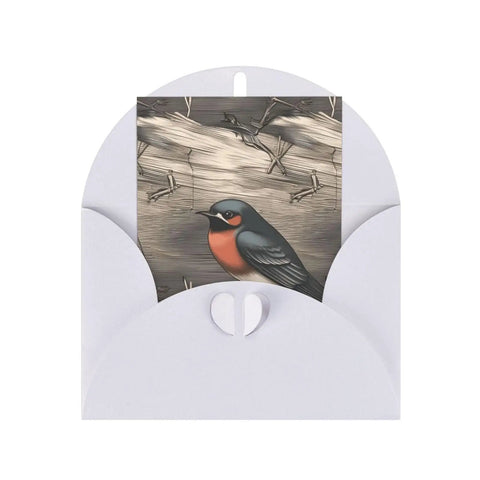 Blank 4x6 Greetings Card With Envelopes Featuring Graphite Barn Swallow Artwork Thank You Notes For All Occasions