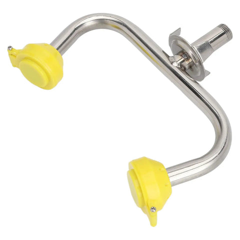 Emergency Eye Wash Station Faucet Mounted And Wall Mounted Portable Eyewash Unit with 304 Stainless Steel Nozzle and Yellow Caps