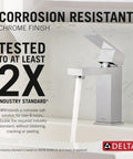 Modern Single Hole Chrome Bathroom Faucet With Single Handle 0.5 GPM Low Flow Push Pop Up Drain Ceramic Disc Valve Durable