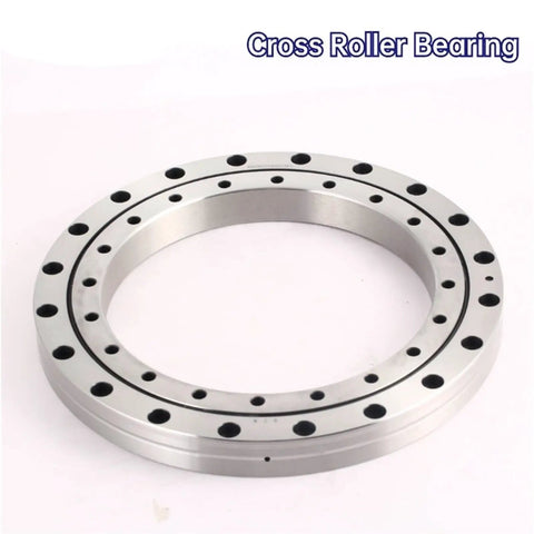 Precision Heavy Duty Cross Roller Bearing 130X205X25.4 for CNC Machine Tables showing steel design and mounting holes.