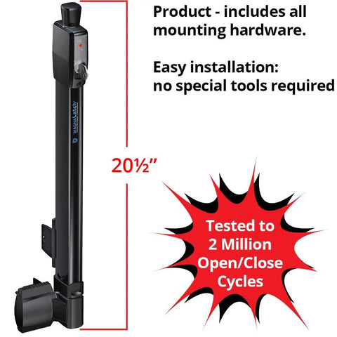 MagnaLatch Top Pull 20 Inch Gate Latch Magnetic Lock System For Pool Safety And Kid Safe Gates with installation guide.