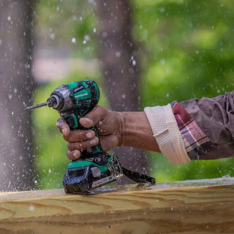 18V MultiVolt Cordless Triple Hammer Impact Driver Kit With One Quarter Inch Hex Chuck, Beefy Torque in action in wet conditions