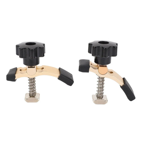 Heavy Duty 2 Piece Press Plate Clamp Set With Secure Cover For CNC Machine And Woodworking Projects Using T-Slot Track Systems, shown from the side.