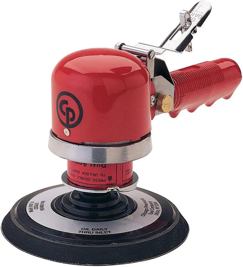 6 Inch Air Random Orbital Sander PSA Heavy Duty Dual Mode Rotary And Random Sanding 10000 RPM With Insulated Grip Lock Off Throttle