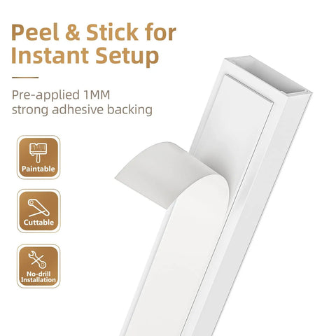 Effortless Wall Cable Hideaway Kit For TVs No More Dangly Cords With Self Adhesive One Cord Covers White Keeps Your Setup Clean And Safe