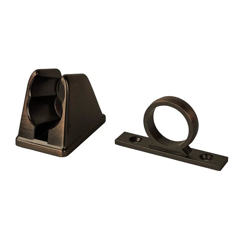 RV And Mobile Road Trip Ready Shower Valve With Hand Held Shower Kit In Oil Rubbed Bronze two-part wall mount bracket and ring