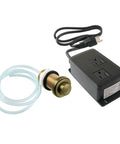 Low Profile Antique Brass Garbage Disposal Air Switch Kit With Dual Outlet Power Module including button and air tube