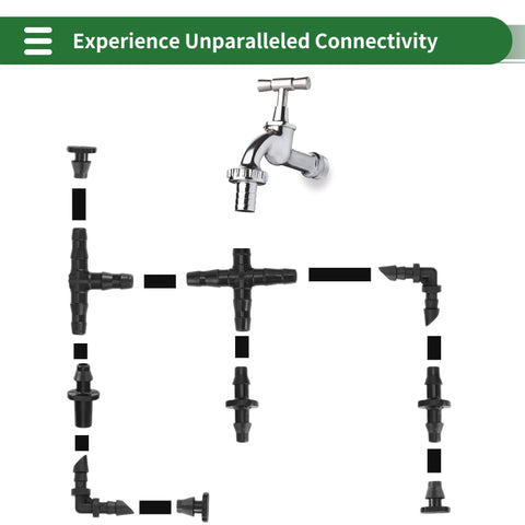 Drip Irrigation Barbed Tee Connectors For Seven Thirty Second Inch Tubing Easy Install No Sweat Durable Plastic No Leak Fit