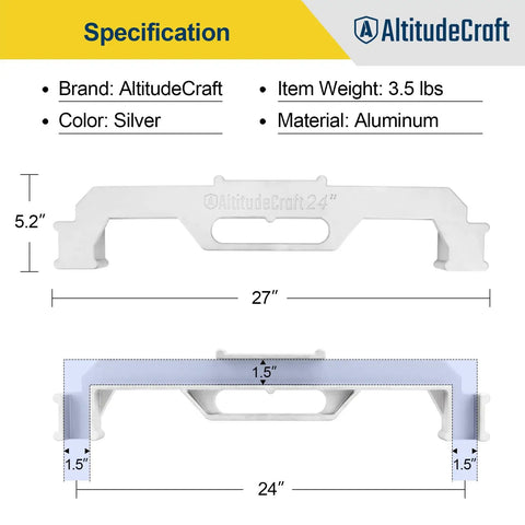 24 Inch Framing Jig Two Piece Set Precision Stud Layout Tool showing aluminum design, size details, and specifications.