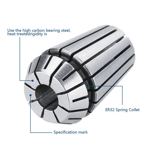 Heavy Duty Er32 Collet Chuck Set For Precision Milling Cnc Tool Holder 2 To 20 mm High Carbon Steel Clamp with smooth finish