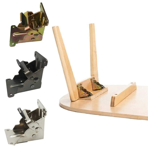 90 Degree Self Locking Folding Hinge Set For DIY Furniture Dining Table And Chair Extension Legs Heavy Duty Metal Hardware