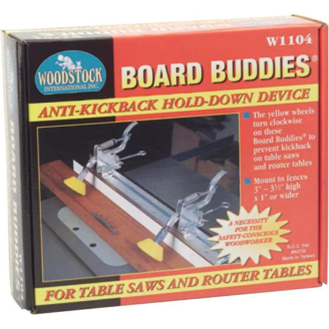Board Buddies Yellow Pair Pro Grade For Table Saws And Router Tables Keep Even Pressure, Clockwise Wheels Prevent Kickback