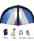 Inflatable Surf Wing For Windsurf And Kitesurfing With Dual Airbags And Window Inflator Lightweight Nylon Wing Foil, backpack, inflator, parts