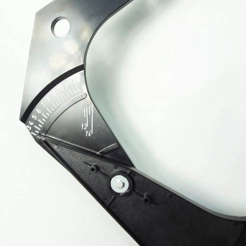 Heavy Duty Wheel Width Caliper And Slick Rim Measuring Tool For 3 To 14 Inch Tires, showing crisp markings on black ABS shell.