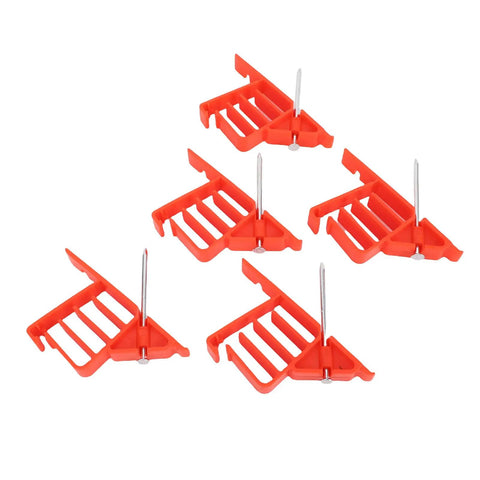 Heavy Duty Plastic Cable Stackers With Nails, 25 Pack Wire Fasteners for organizing cords, red PP plastic design, 22x39mm.
