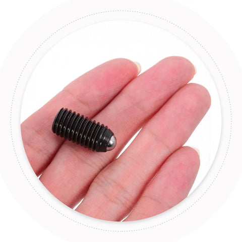 10Pc Carbon Steel Hex Head Ball Plunger Screws Black Spring Loaded Positioning Grubs For Tools And Fixtures in hand