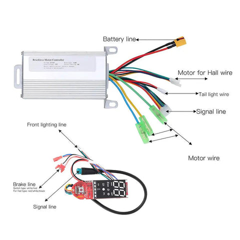Xiaomi M365 Controller Kit Replacement 1 To 1 Compatible Electric Scooter Controller Board 350W 36V With Brakes Black