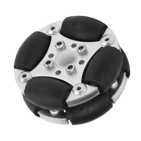 48mm omnidirectional robot wheel, aluminum, low-slip, for robotics and competition builds, 360-degree rotatable, 3kg load capacity