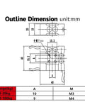 Technical drawing of All Direction 3 Axis Force Sensor And 6 Axis Load Cell For Real World Precision, showing dimensions and specifications.